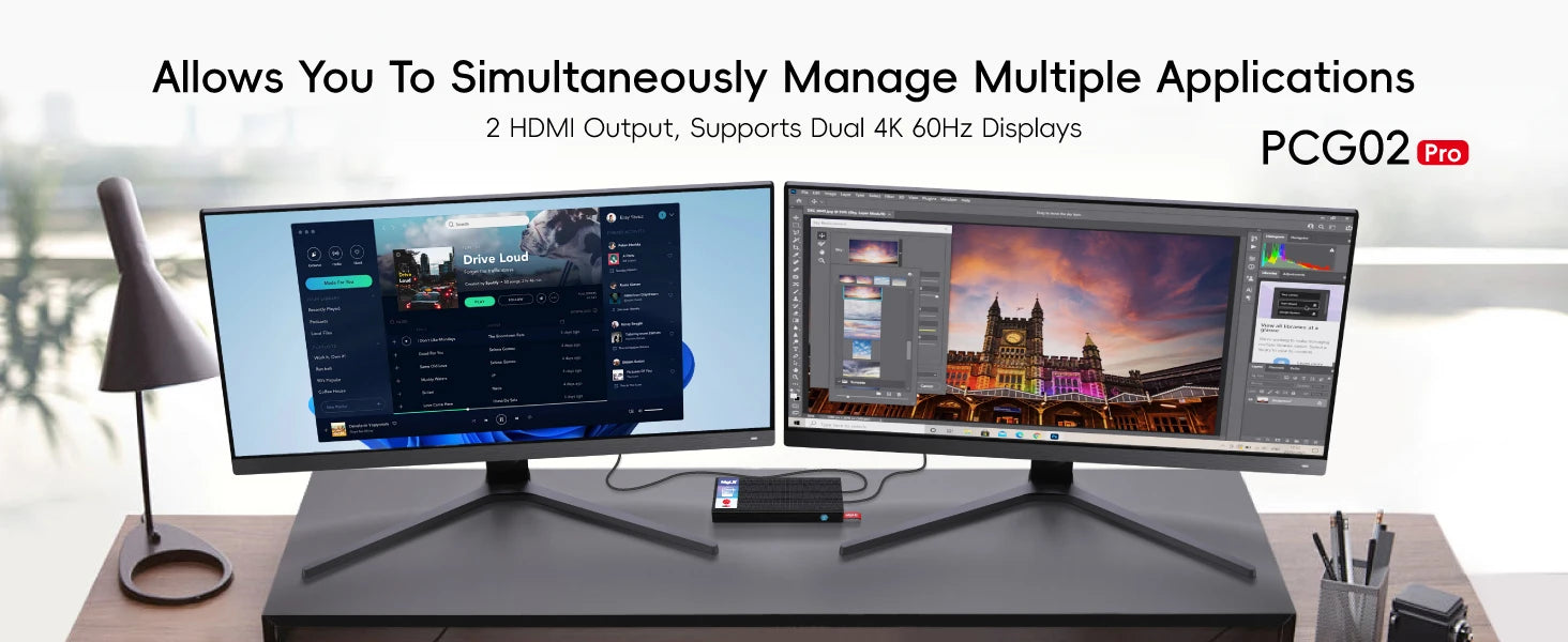 MeLE PCG02 Pro Fanless Mini PC Stick N5105 8GB/256GB, WiFi5 USB PD3.0, Micro Computer Desktop Dual HDMI, Gigabit Ethernet BT5.1.