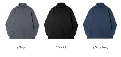 Maden Casual Gray Knitted Turtleneck Sweaters Men's Vintage 310g High Collar Waffle Pullovers Basic Fashion Black Warm Jumper.