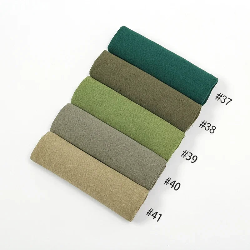 New Crinkle Rayon Hijab Muslim Scarf Women Solid Shawl Big Size Headscarf Islamic Turban Plain Foulard Headband Wrap.