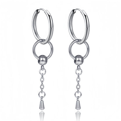 Long Hanging Crosses Leaves Pendants Hoops Woman Earrings Man Vintage Stainless steel Hip Hop Ear Piercing Jewelry Accessories.