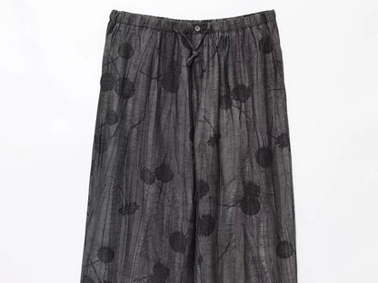 Women Print Long Pants Sets For Women Lapel Half Sleeve Single Breasted Shirts + High Waist Lace-Up Wide Leg Pants