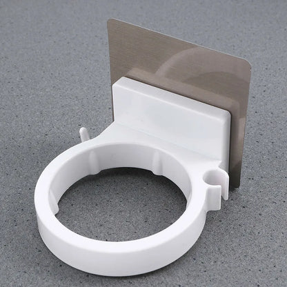 Haartrockner-Halter, Gebläse-Organizer, selbstklebend, zur Wandmontage, nagelfrei, ohne Bohren, Edelstahl-Spiralständer, Aufbewahrung für Badezimmer