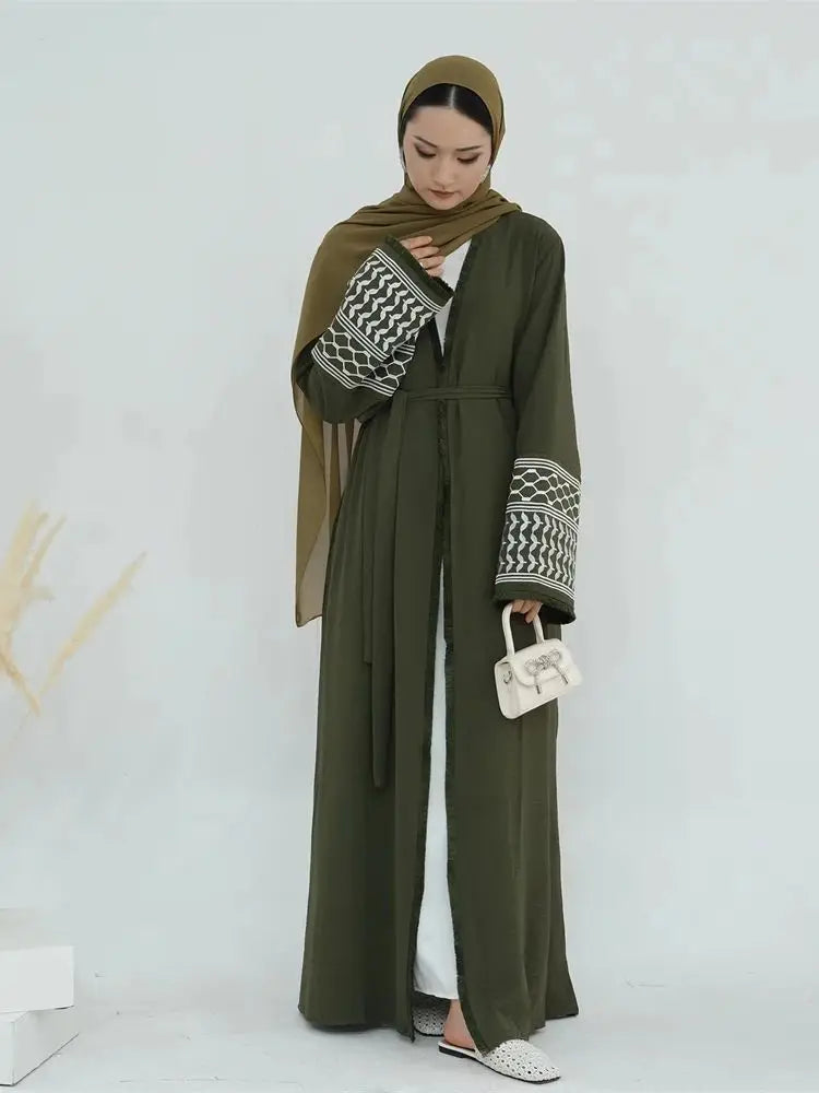 Ramadan Embroidery Muslim Modest Kimono Abaya Damen Dubai Luxury Islam Women Cardigan Dresses Kebaya Kaftan Robe Femme Musulman.
