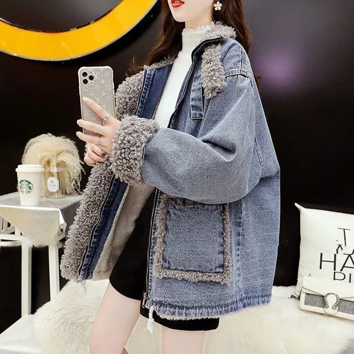 Lässige Damen-Jeansmäntel 2025, Neuheiten, warmer Winter, kalte Damen-Jeansjacken, kostengünstige koreanische Bewertungen, viele Kleidungsmodelle.