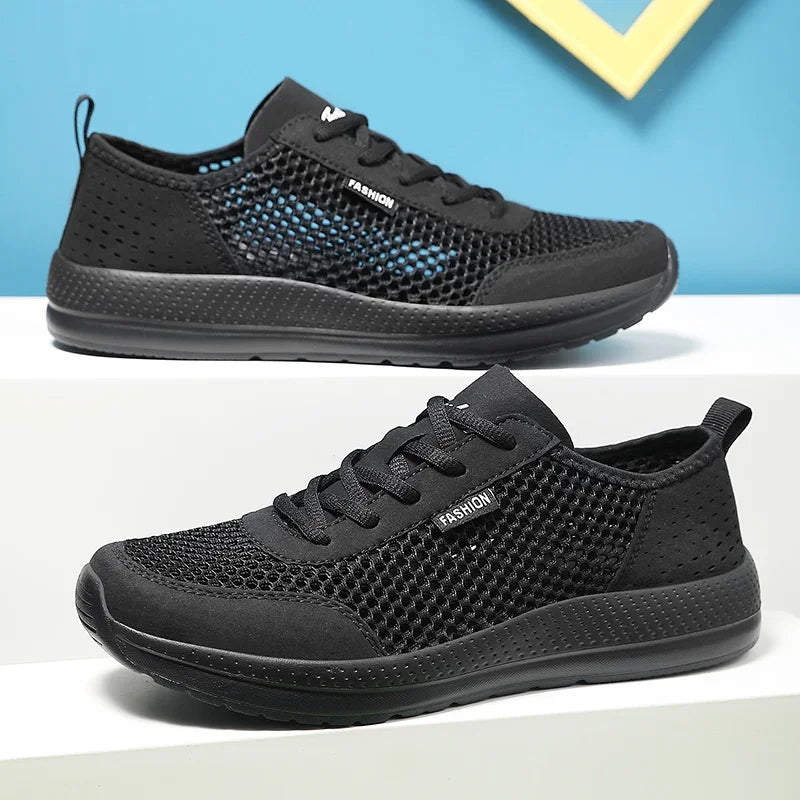 YRZL Sneakers Men Shoes Hollow Mesh Breathable Outdoor Casual Shoes Comfortable Walking Non Slip Big Size Mens Sneakers.