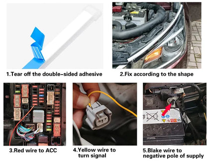 2 stücke Auto LED DRL Tag Nacht Lauflicht Wasserdichte Flexible Universal Auto Fließende Blinker Licht Bremse LED Streifen Lampe.