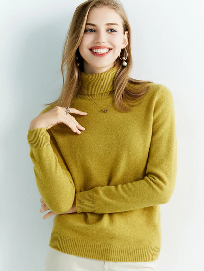 Gestrickte Pullover Kaschmir Pullover frauen 100% Merino Wolle Rollkragen Mode Pullover Winter Herbst Jumper Top Weibliche Kleidung
