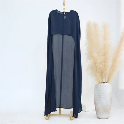 Ramadan Satin 2 Piece Abaya Modest Muslim Sets Kebaya African Dresses For Women Robe Femme Musulmane Caftan Marocain Vestidos