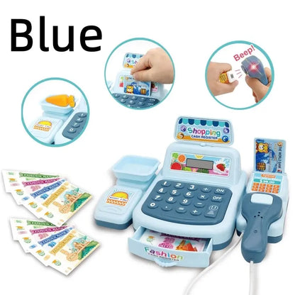 Simulation Shopping Cash House Toys Electronic Game Lighting And Sound Effects Supermarket Cashier Toys.
