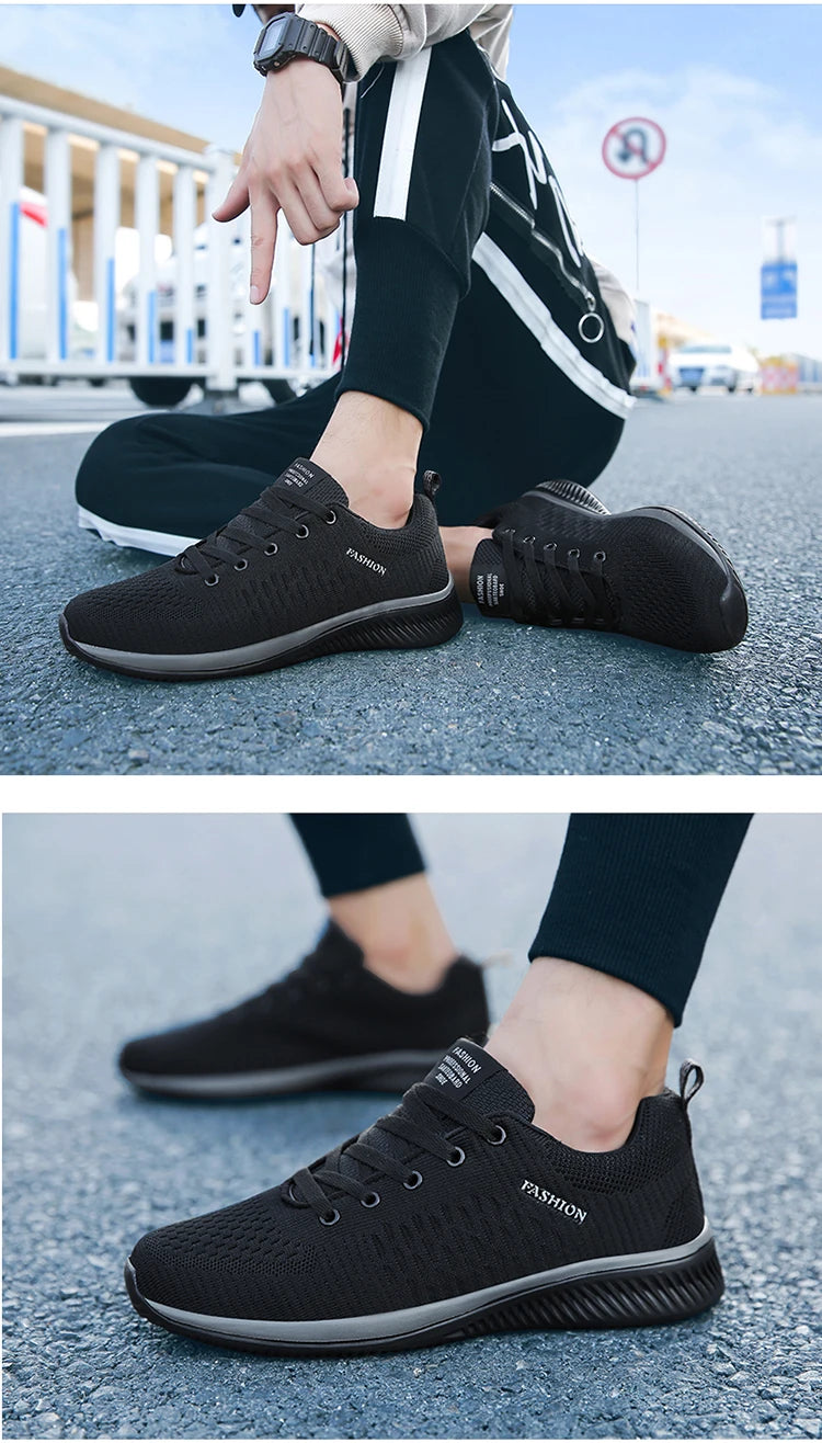 Men Running Shoes Breathable Light Comfortable Men's Casual Shoes Tenis Outdoor Slip On Walking Sneakers.
