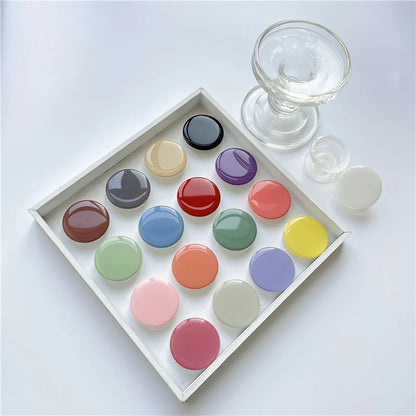 Popped Luxury Glossy Phone Socket for iPhone 12 13 14 Grip Tok Phones Holder Finger Ring Stand for Xiaomi Huawei.