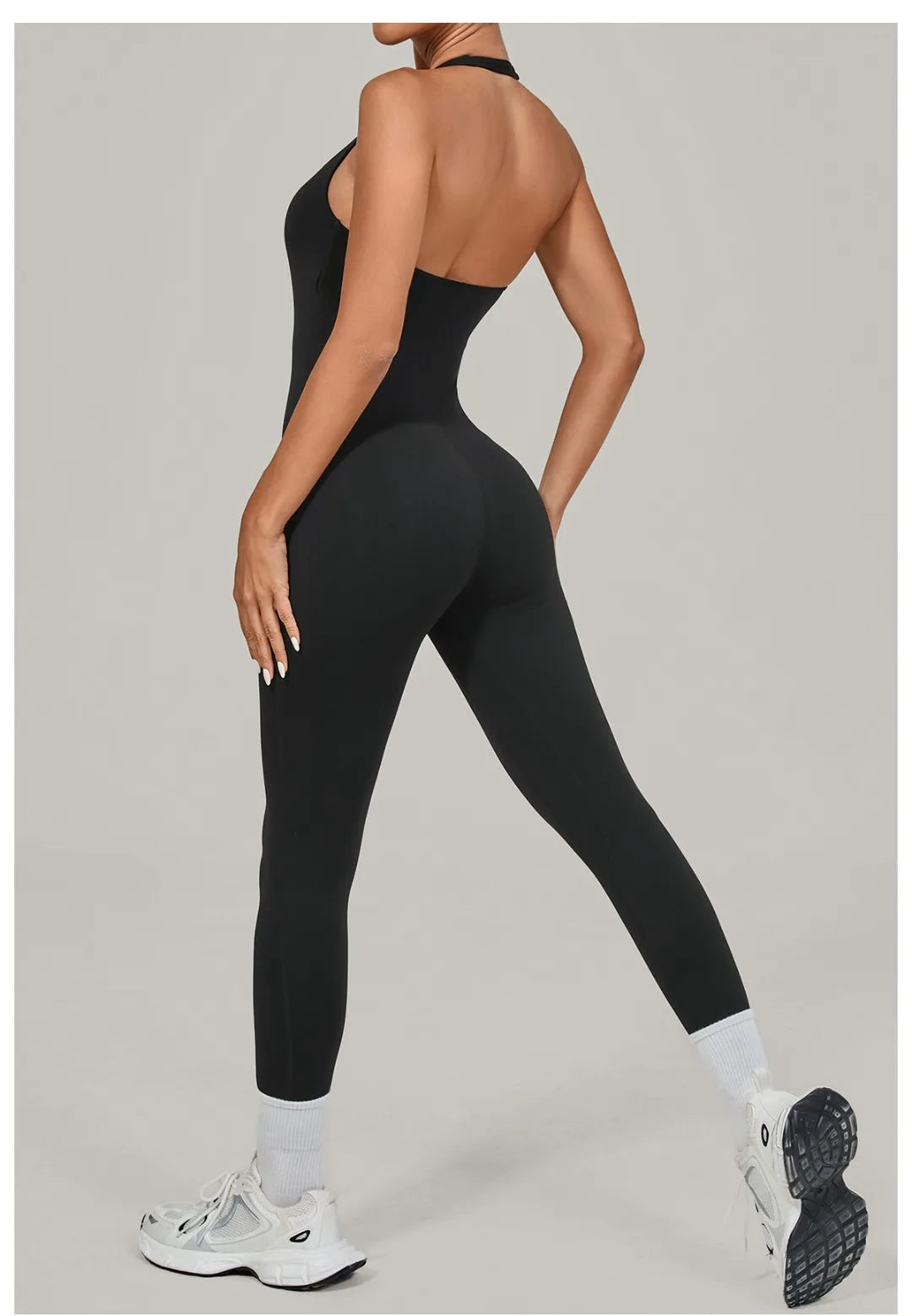 Yoga Jumpsuit Sports Fitness Peach Hip Halter Neck Backless Pants Bodysuit Outdoor Dance Jumpsuit Tight Yoga Wear for Women.