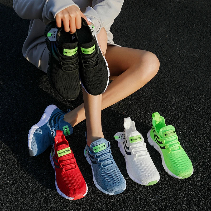 Men Casual Sport Shoes Breathable Lightweight Sneakers Outdoor Mesh Black Running Shoes Athletic Jogging Tenis Walking Shoes.