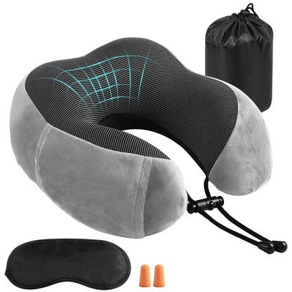 Memory Foam U-shaped Neck Pillow Neck Cushion Soft Neckrest Pad  Portable Travel Pillow Cervical Healthcare Massage Neck Pillow.