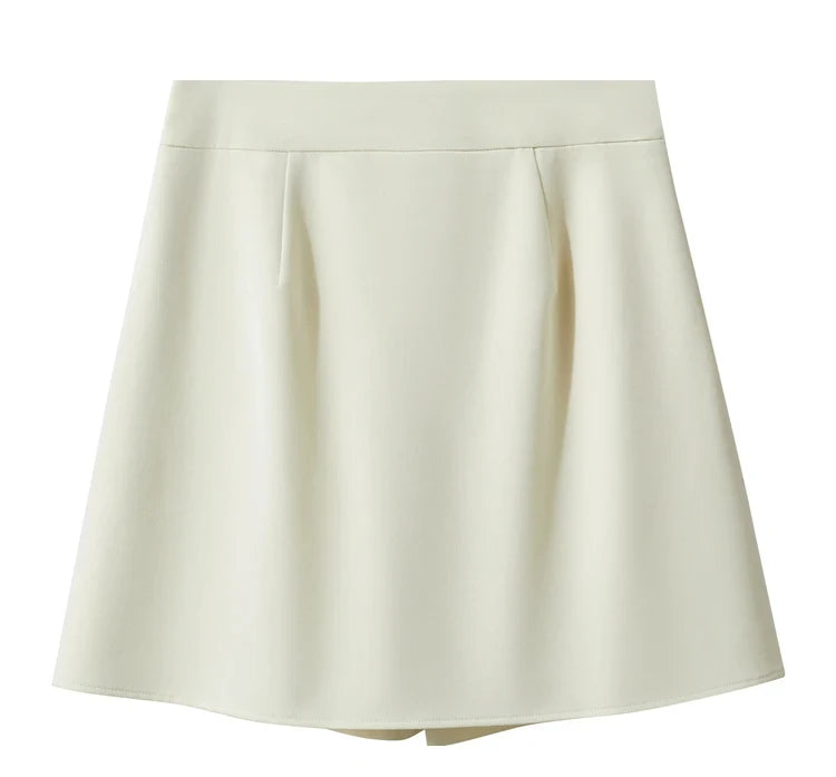 AMII Minimalism Casual Shorts Skirts Women High Rase 2024 Autumn New Fashion Commuter Lady Straight Blazer A-Line Skirt 12343035