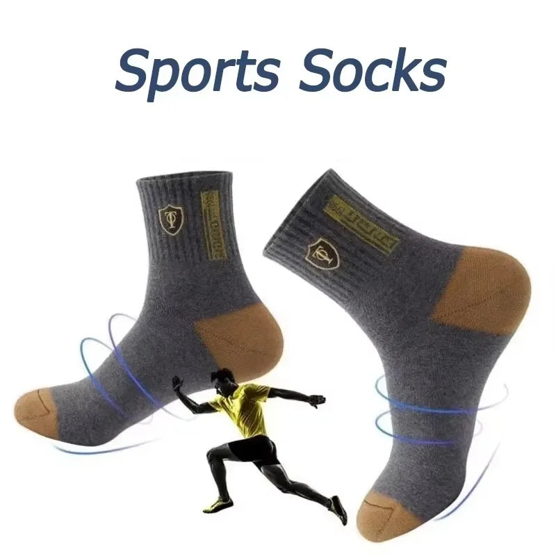 10pairs Breathable Cotton Sports Stockings Men Bamboo Fiber Autumn and Winter Men Socks Sweat Absorption Deodorant Business Sox.