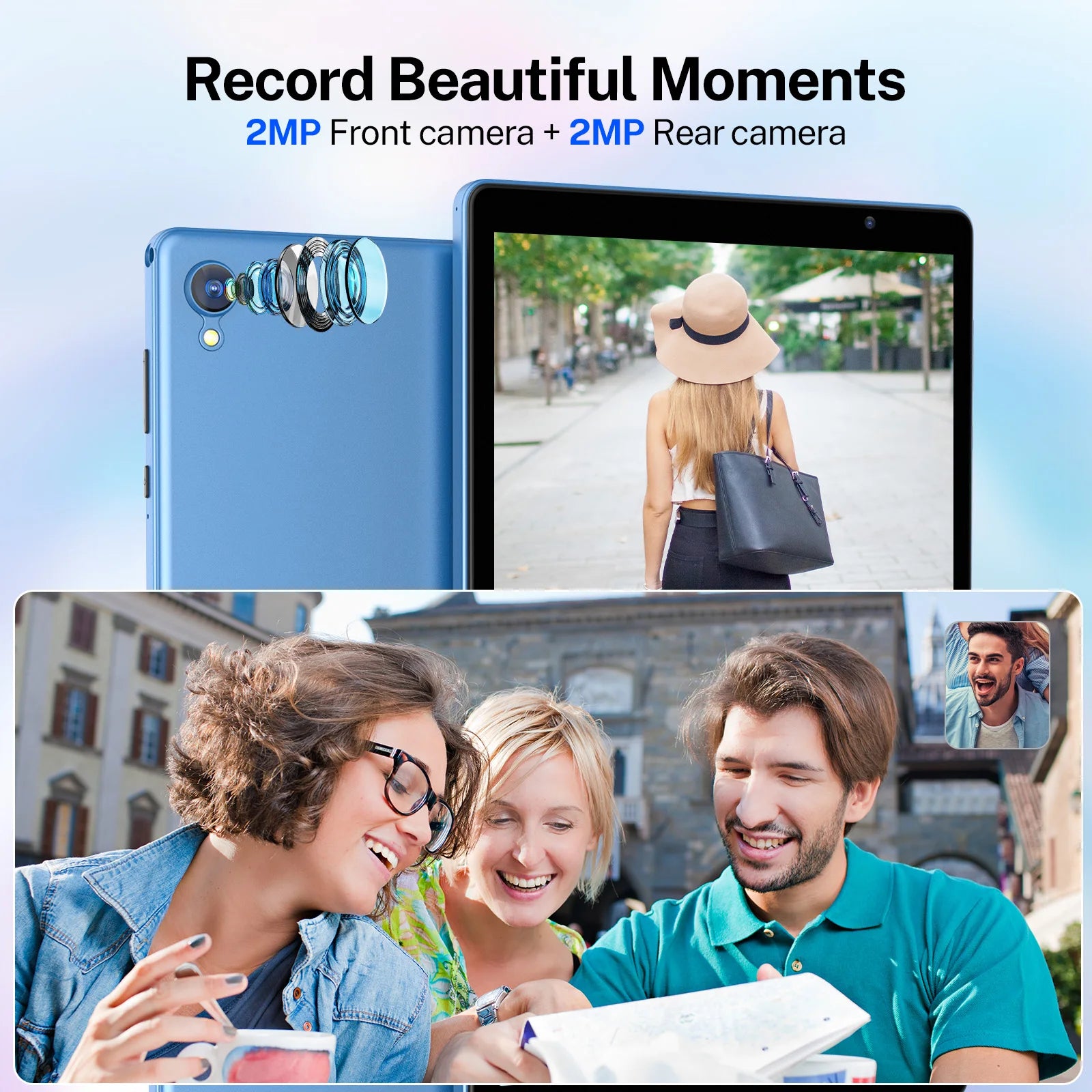 Latest Android 14 Tablet, 10-inch Tablet, Quad-core Processor, 5G WiFi, 4GB ROM + 32GB RAM, 1280*800 Resolution, 8000mAh Battery.