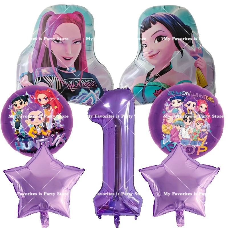 Kpop Dämon Jäger Geburtstag Luftballons Set Anzahl Ballon Anzug Folie Ballon Cartoon Geburtstag Party Liefert Dekor Baby Dusche Geschenk