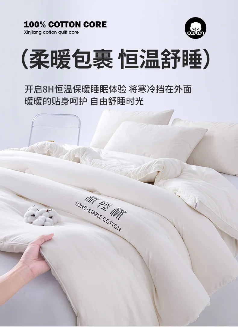 2025 new class A Xinjiang cotton thickened winter quilt spring and autumn quilt pure cotton quilt student dormitory warm.