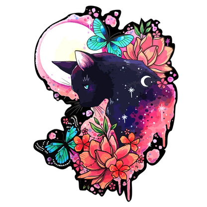 Irregular Shaped Wooden Animal Puzzle DIY Puzzle Party Games Educational Gift for Kids Holiday Gift Intelligent Cat Wood Jigsaw.