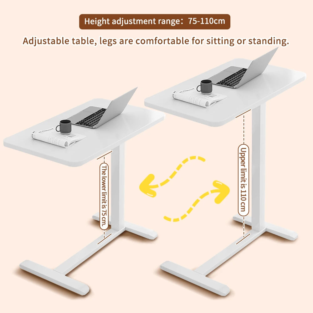 Mobiler tragbarer Nachttisch, Computertisch, Stehpult höhenverstellbar – mit 4 Rollen für Wohnzimmer, Schlafzimmer