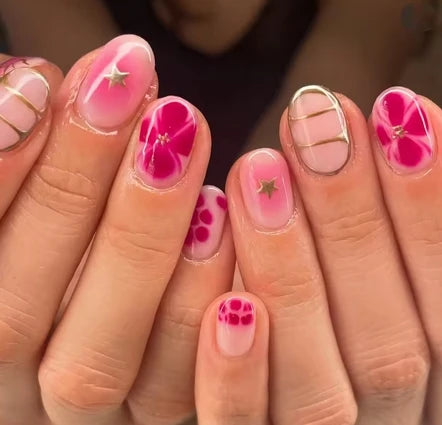 24Pcs/set Almond Press-On French Nail Tips Green Cat Eye False Nails Simple&Elegant Wearable Nail Art for Women&Girls Daily Wear