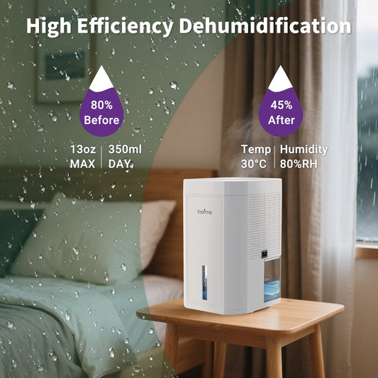 LOEFME 1000ml Portable Dehumidifier for Home Bedroom Office Kitchen Portable Dehumidifier Silent Auto Shut Off 7 Colorful LED.
