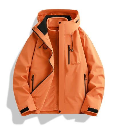 Winter Jacket Outdoor 3-in-1 Waterproof Sport Coat Running Unisex Hooded Hiking Jacket Warm Breathable Outdoor Couple Loose Coat.