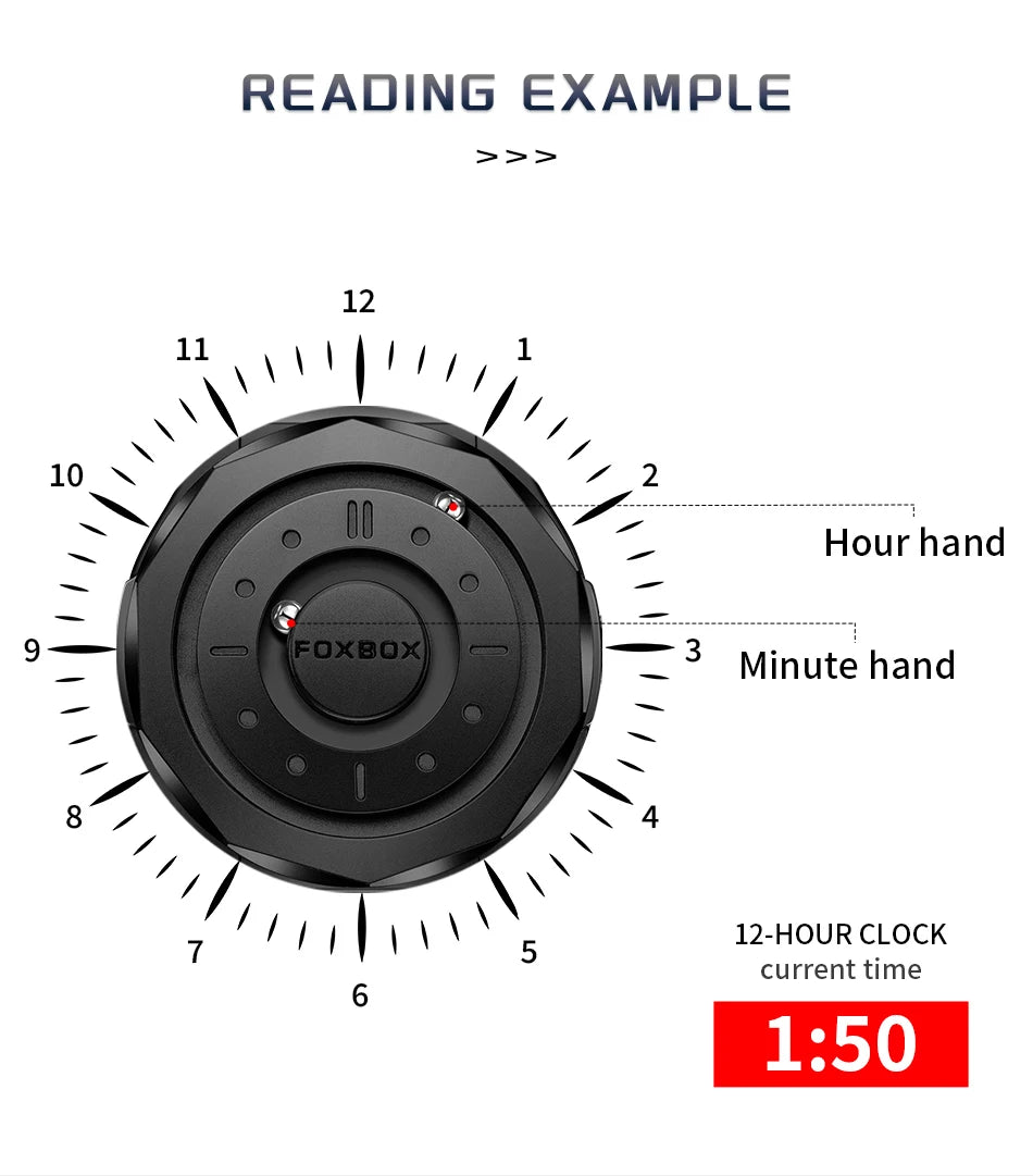 FOXBOX Creative Scrolling Pointer Magnetic Force Men's Quartz Wristwatches Outdoor Sports Waterproof Watch Men Relogio Masculino.