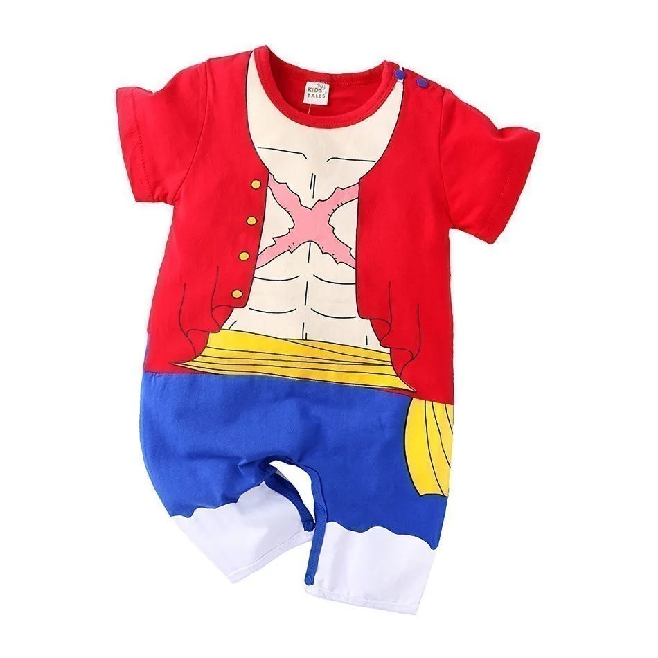 Baby Sommer kurz ärmel ige Baumwolle Anime Overall Jungen Mädchen Rollenspiel Kostüme Baby Kurzarm Body suits Kinder Stram pler