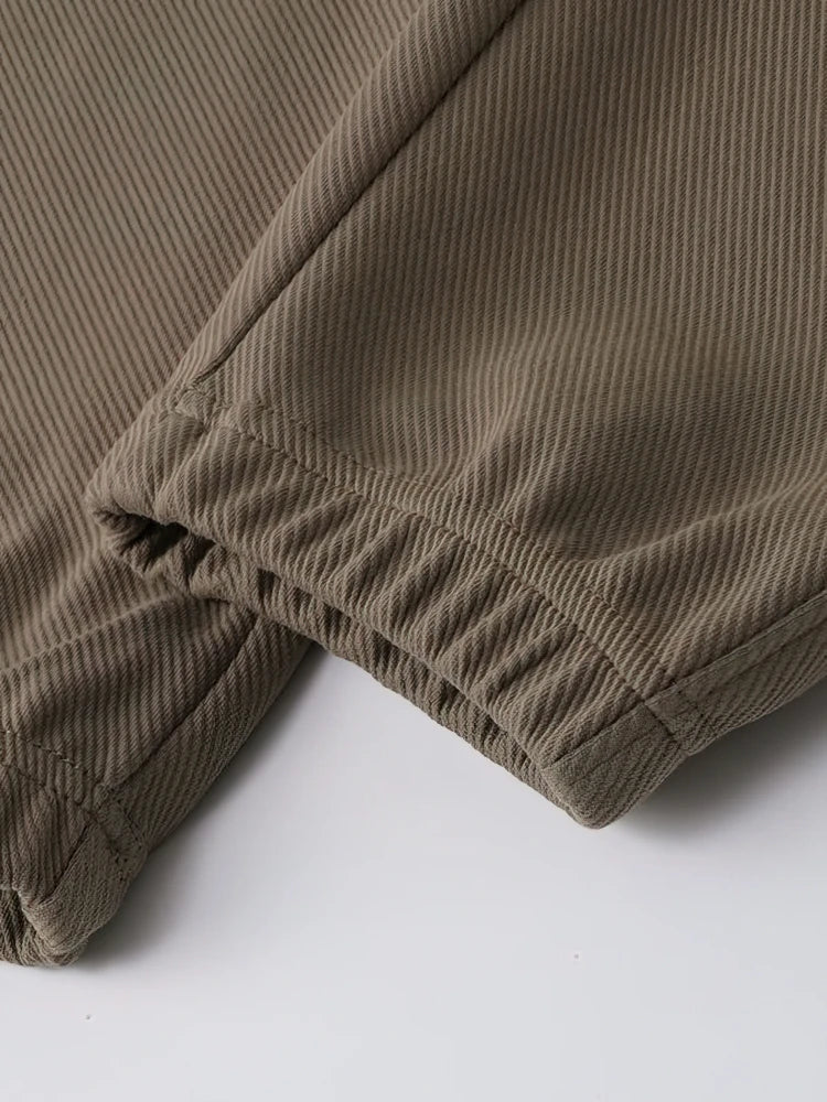 65% Cotton Twill Baggy Casual Jogger Pants Men 380g Anti-wrinkle Work Wear Trousers Outdoor Sport Sweatpants Breathable Knitted.