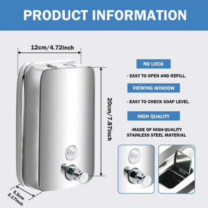 850ML/1050ML Seifenspender Edelstahl Wandmontage Badezimmer Flüssigseife Waschmittel Duschgel Aufbewahrungsflasche Toilette Küche