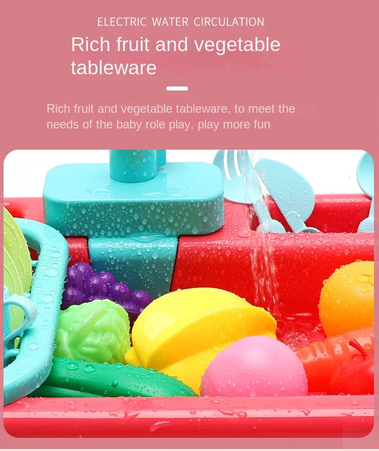 Kitchen Toy Plastic Dish Wash Sink Set Children Simulation Pretend Role Play Housework Kit Early Educational Toys for Children.