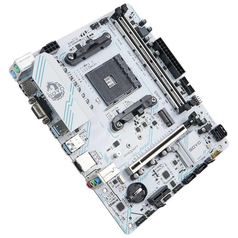 SOYO AMD B450M Game Motherboard DDR4 Memory AM4 Mainboard M.2 NVME Desktop Computer components Supports CPU AMD AM4 Ryzen1-5th.