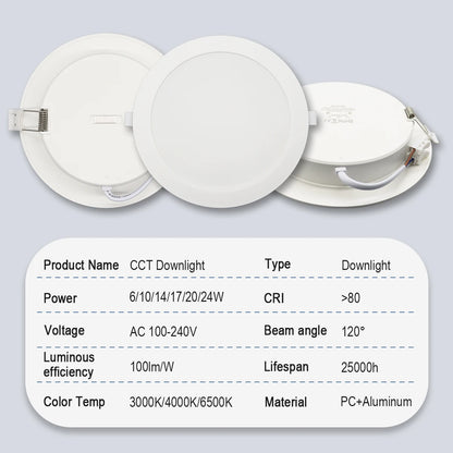 10 stücke CCT Spot Downlight Einbau LED Decke Licht 3 Farbe Eingestellt AC100-240V Zifferblatt Schalter 3000 K/4000 K/6500 K Innen Beleuchtung.