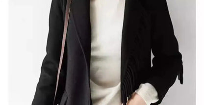 2025 neue Herbst Winter Wolle Mantel Frauen Windjacke Jacke Baumwolle Oberbekleidung Quaste Woolen Anzug Kleidung Weibliche Strickjacke.