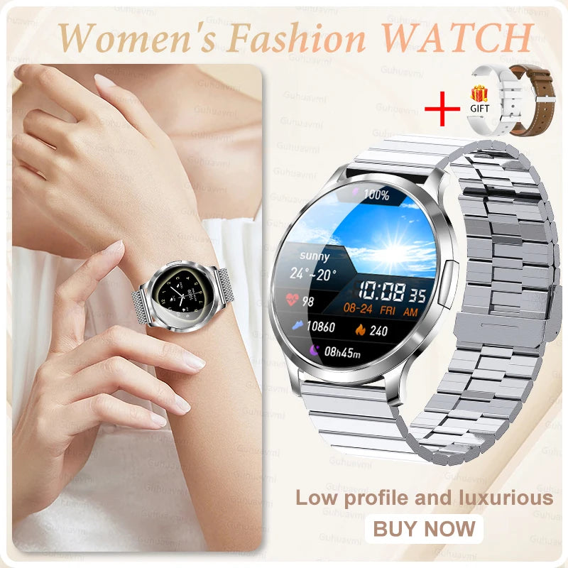 2025 New Smart Watch For Women AMOLED Screen Watches IP68 Waterproof Heart Rate Monitor Ladies Call Smart watch For Android ios