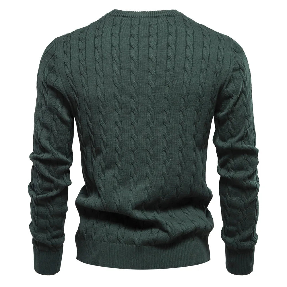 2024 High-quality Men's Sweater Pullover New Deer Embroidery Solid Color Knitted Sweater Men's Knit Sweaters  Men Clothing.