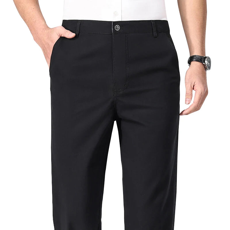 Chino-Hose für Herren, Business-Casual-Kleiderhose, Frühling, Sommer, Herbst, leichte, bequeme Hose mit Taschen.