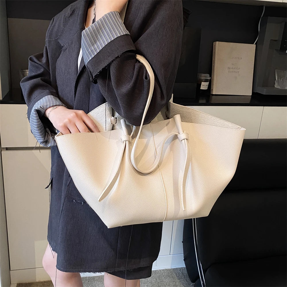 Branded Designer Shoulder Tote Bags For Women Soft PU Leather 2-IN-1 Big Capacity Shopper Tote Set 2025 Luxury Designer Handbags.