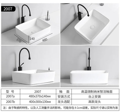Arbeits platte Waschbecken Seite Entwässerung Keramik Waschbecken Balkon Waschbecken Kunst becken Einzel becken quadratischer Kreis