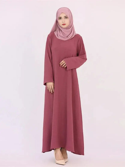 Ramadan Eid Solid Linen Dubai Abaya Turkey Islam Muslim Modest Dress Kaftan Prayer Clothes For Women Kebaya Robe Femme Musulmane