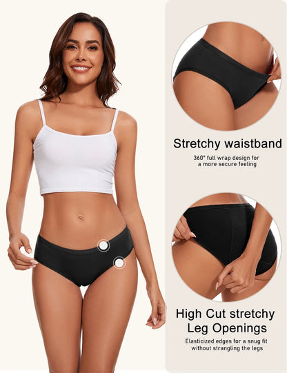 3PCS Menstrual Panties Woman Very Abundant Flow Menstruation Underwear Mid High Waist Leak Proof Period Panties for Girls Ladies.