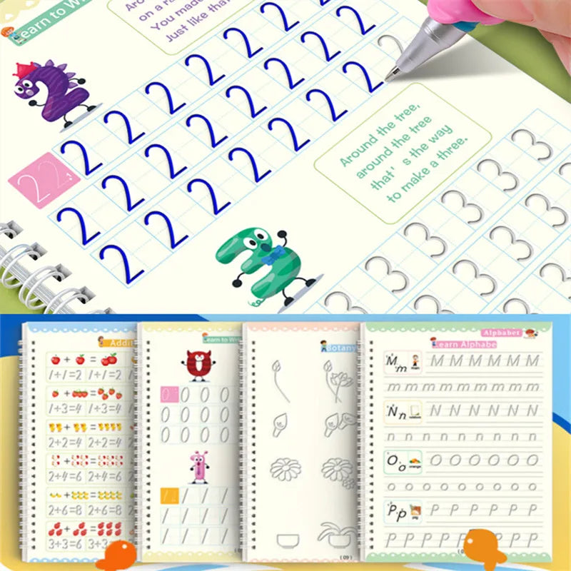 Reusable Magic Copybook Drawing Toys for Children Montessori Pen Control Training Writing Sticker Learning Educational Toy Kids.