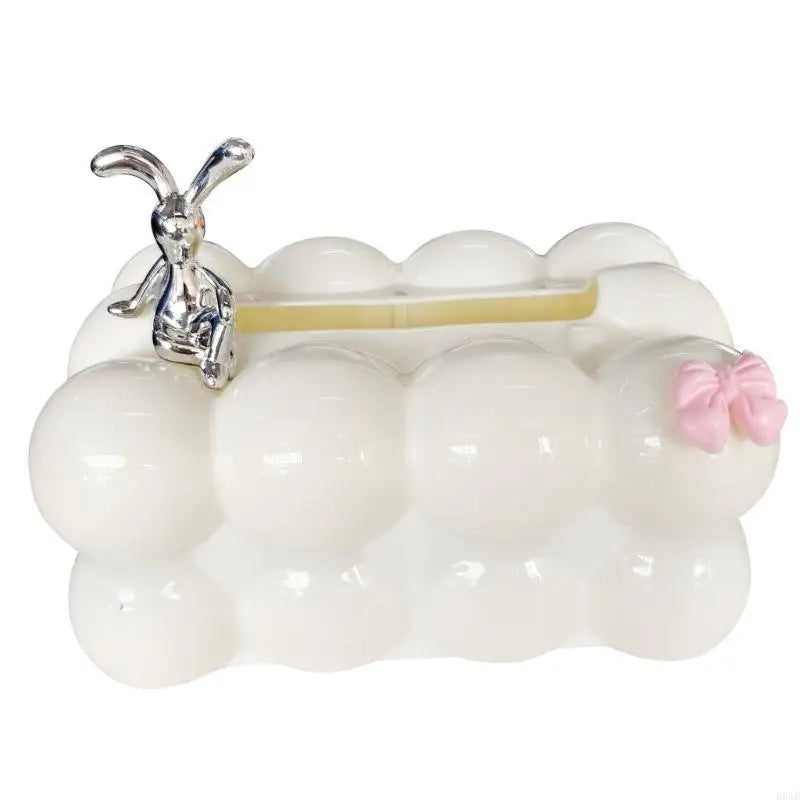 E65B Marshmallows Rabbit Design Tissue Box Paper Dispenser Great For Children's Rooms.