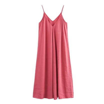 MUJER Schwarze Slip-lange Kleider für Frauen, rotes drapiertes Sommerkleid für Damen, 2025, sexy rückenfreies Maxikleid für Damen, Sommer-Strandkleider.