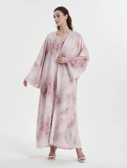 Kebaya Middle Eastern Muslim women's Abaya printed slim-fit with coat and Dress suit.