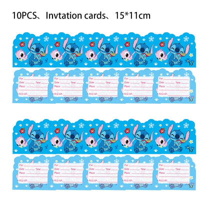 Stitch Party Supplies für Kinder Lilo und Stitch Geburtstag Party Dekorationen Luftballons Banner Tischdecke Hintergrund Geschirr