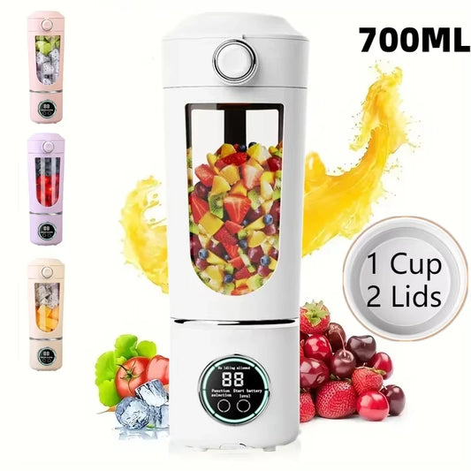 New Portable Juice Maker Blender for Shakes Smoothie 700ML Durable Juicer Steel Blades 2 In 1 Blender Bottle Smoothie Portable.