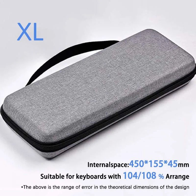 Dustproof Water-Resistant Mechanical Keyboard Case Storage Bag - EVA Hard Shell Fits 61/68/75%/TKL/98%/Full-Size Keyboards.